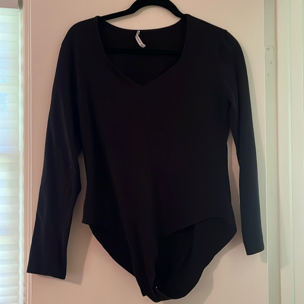 Black long sleeve bodysuit